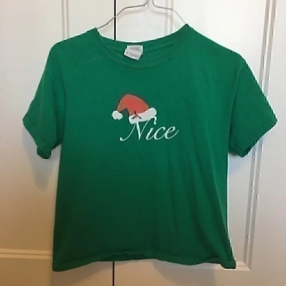Youth size medium Naughty /Nice Christmas T-shirt